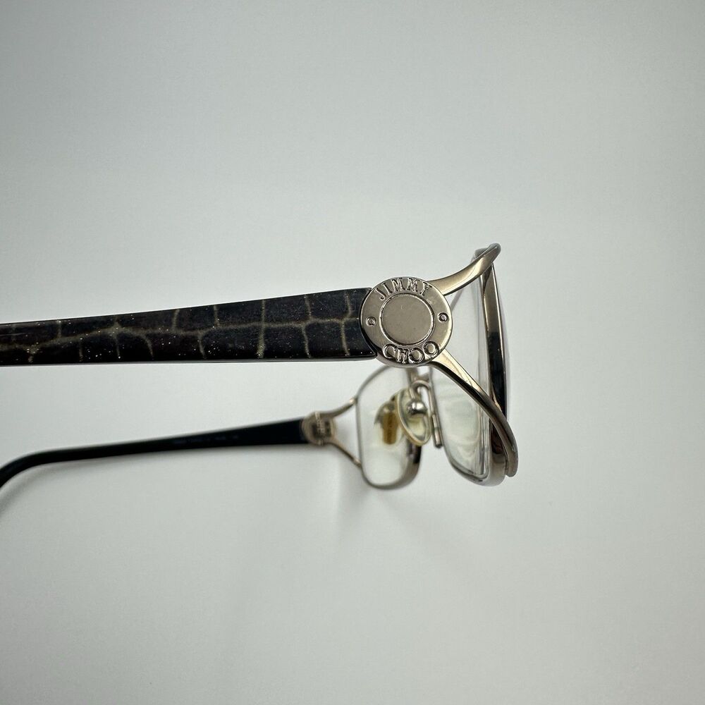Jimmy Choo 52 WUB Women's Eyeglasses 53-16-130 Rectangle Metal Italy FRAME ONLY - Picture 7 of 15